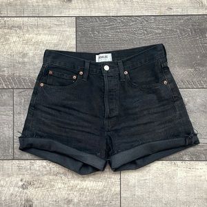 Agolde Parker long cuff cutoffs button fly